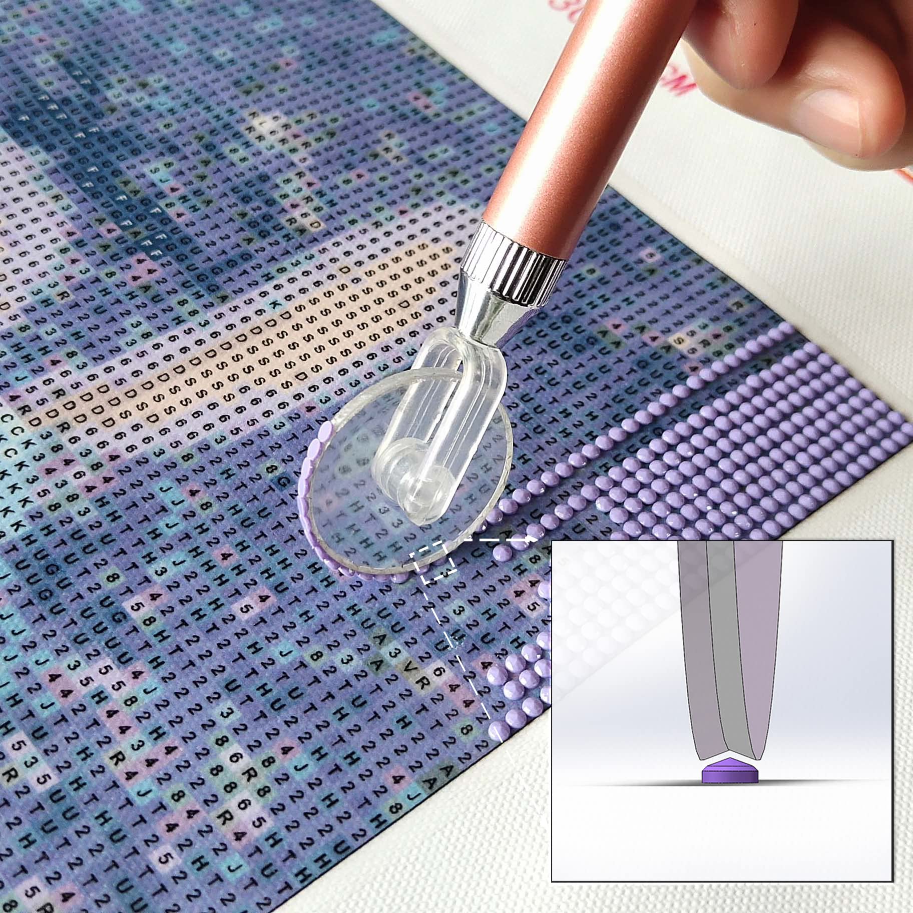 A stock image illustrating diamond art supplies concepts
