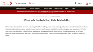 Direct Textile Store - Wholesale Tablecloths