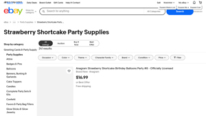 eBay - Strawberry Shortcake Party Supplies