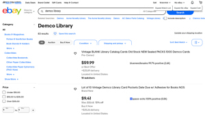 Demco - Vintage Library Catalog Cards