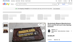Loot Crate - Borderlands Weapon Manufacturers Patch and Pin Set