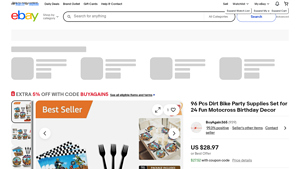 BuyAgain365 - 96 Pcs Dirt Bike Party Supplies Set