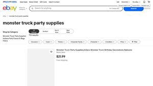 eBay - Monster Truck Birthday Decorations
