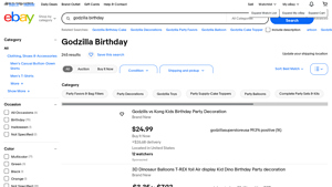 eBay - Godzilla Birthday Party Decorations