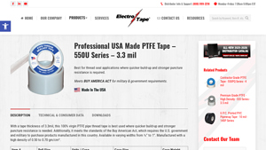 Electrotape - 550U Series PTFE Tape