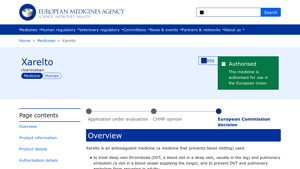 Xarelto - Anticoagulant Medicine