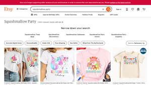 Etsy - Squishmallow Party Items