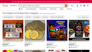 Etsy - Five Nights at Freddy's Party Supplies