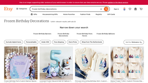 Etsy - Frozen Birthday Decorations
