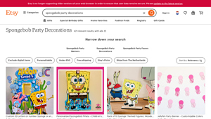 Etsy - Spongebob Party Decorations
