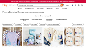 Etsy - Frozen Birthday Decorations