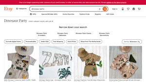 Etsy - Dinosaur Party Supplies