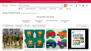 Etsy - Ninja Turtles Party Products