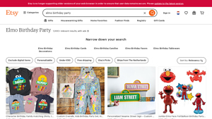 Etsy - Elmo Birthday Party Essentials
