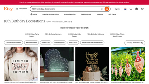 Etsy - 18th Birthday Decorations
