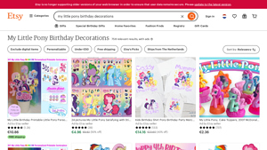 Etsy - My Little Pony Birthday Decorations