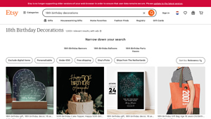 Etsy - 18th Birthday Decorations