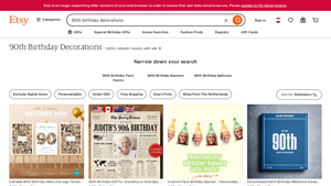 Etsy - 90th Birthday Decorations