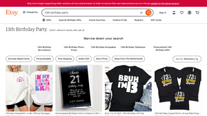 Etsy - 13th Birthday Party Essentials