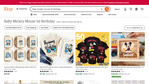Etsy - Baby Mickey Mouse 1st Birthday Shirts