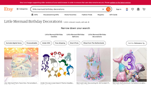 Etsy - Little Mermaid Birthday Decorations