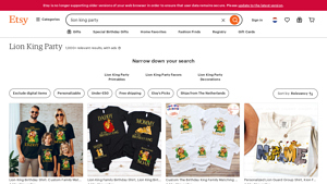 Etsy - Lion King Party Items