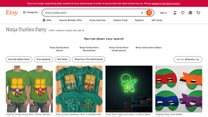 Etsy - Ninja Turtles Party Supplies