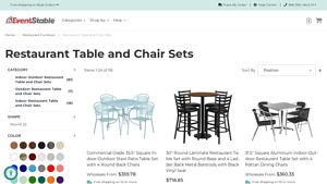 EventStable - Restaurant Table and Chair Sets
