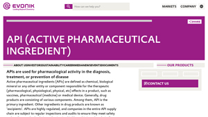 Evonik - Active Pharmaceutical Ingredients (API)