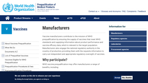 WHO - Vaccine Prequalification