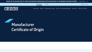 E-Z-GO - Manufacturer Certificate of Origin