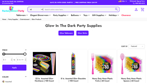 Factory Direct Party - Glow Bracelets & Plastic Tableware