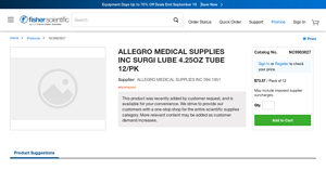 ALLEGRO MEDICAL SUPPLIES INC - SURGI LUBE