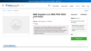 MSE Supplies - MSE PRO 500G LITH POLY