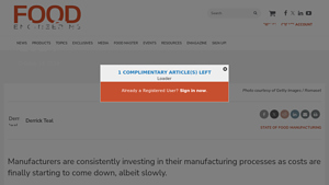 Food Engineering - Cost Insights