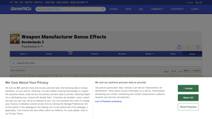 Weapon Manufacturer Bonus Effects in Borderlands 3
