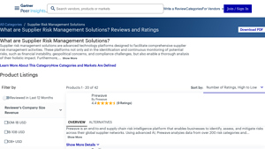 Gartner - Supplier Risk Management Solutions