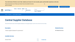 Gauteng Government - Central Supplier Database
