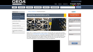GEDA USA - Rack & Pinion Industrial Lifts