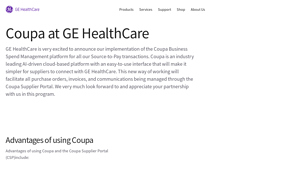 GE HealthCare - Coupa Supplier Portal
