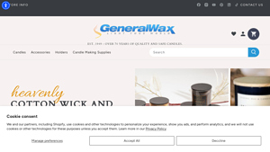 General Wax - Heavenly Cotton Wick Candles