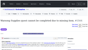 Warsong Supplies Quest - Item Retrieval Issue