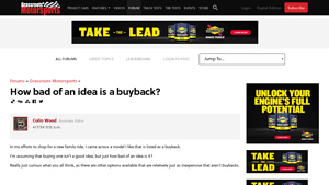 Grassroots Motorsports - Buyback Vehicles Explained