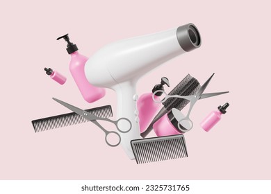 A stock image illustrating hairdressing supplies concepts