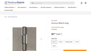 Hardwaresource - Aluminum Weld-On Hinge