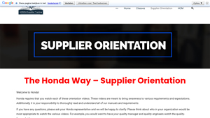 Honda - Supplier Orientation