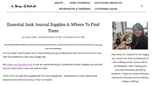 House of Mahalo - Essential Junk Journal Supplies