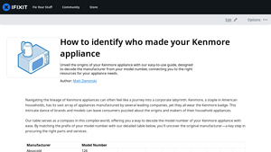 Kenmore - Appliance Manufacturer Guide