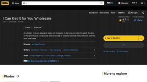 I Can Get It for You Wholesale - Classic Drama