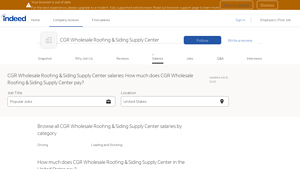 CGR Wholesale Roofing & Siding Supply Center - Employee Salaries